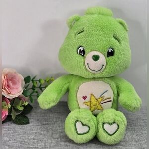 Vintage 2007 Care Bear "OOPSY BEAR" Green  14” Plush With Shooting Star